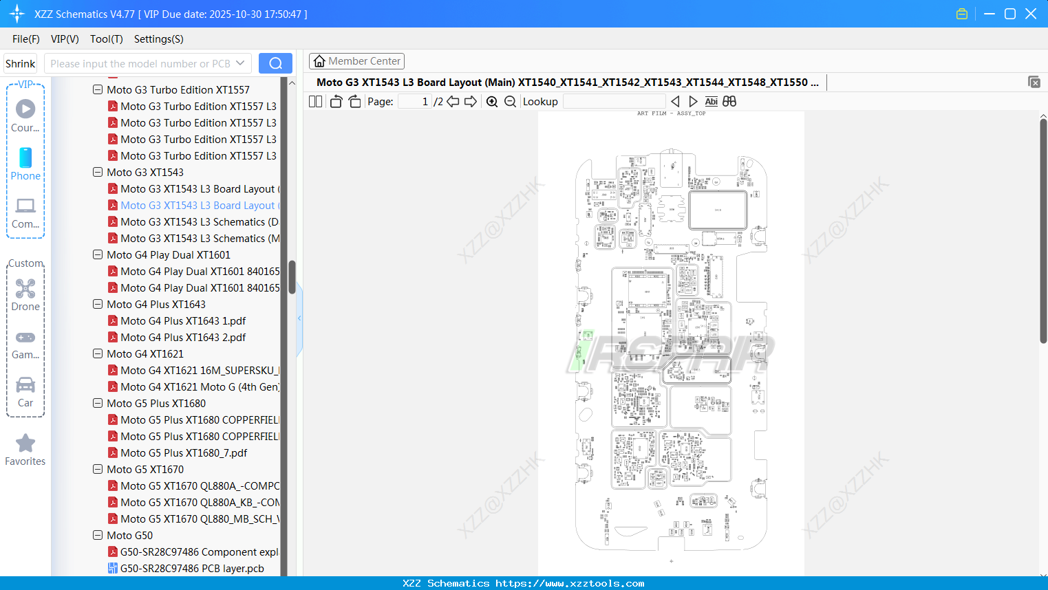 Motorola Moto G3 XT1543 L3 Board Layout (Main) XT1540_XT1541_XT1542_XT1543_XT1544_XT1548_XT1550 V1.0